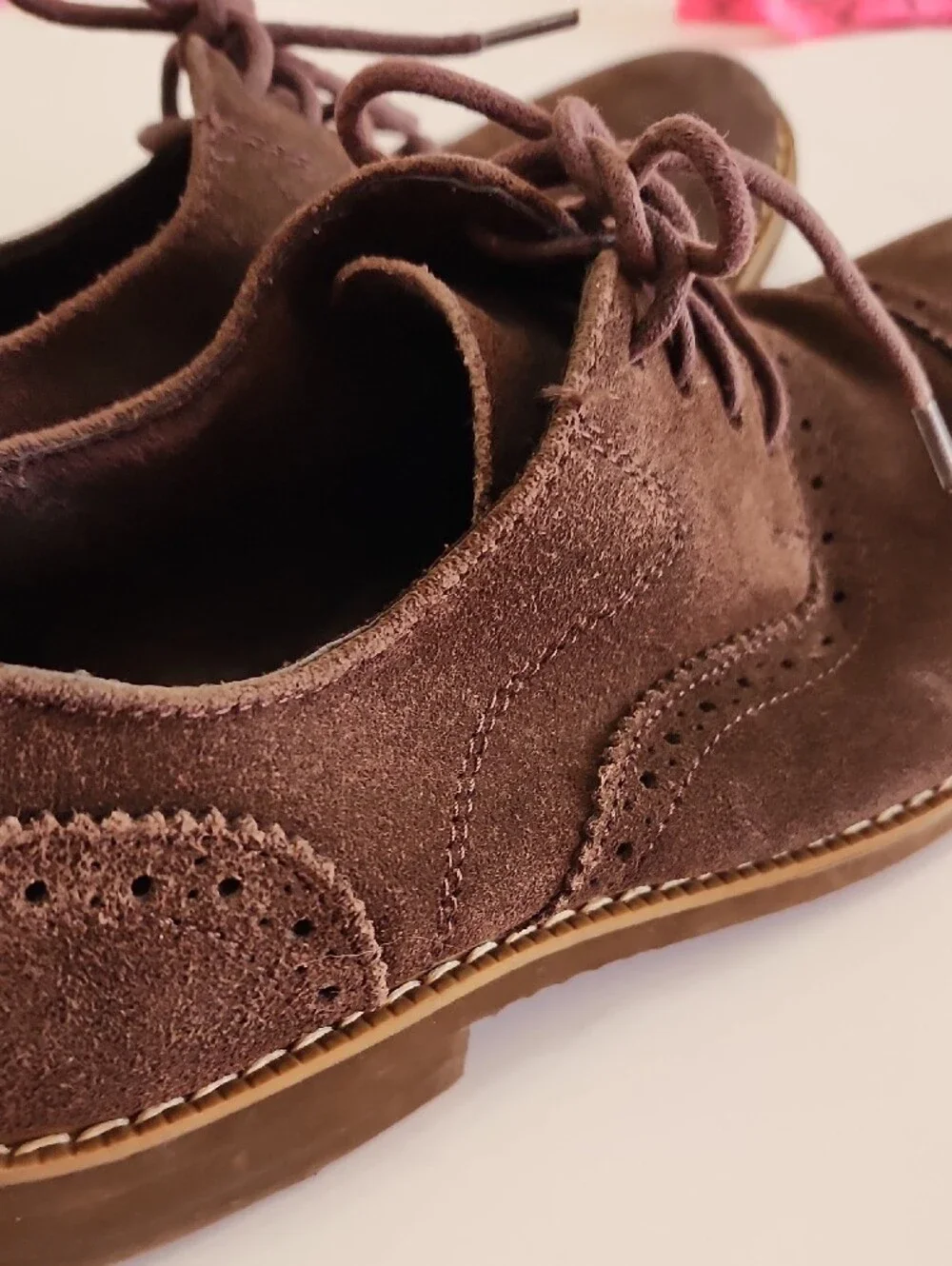 Men's Stacy Adams Brown Suede Wingtip Oxford Dress Shoes
